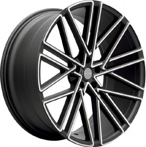 22X8.0 5-120 +38 74.1 BLACK W/MACH FACE (CLOSOUT ITEM, SOLD IN SETS OF 4)