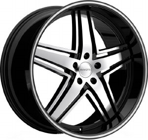 20X8.5 5-120 +38 74.1 BLACK WITH MACH FACE / PINSTRIPE