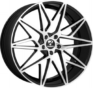 22X8.5 5-115 +15 74.1 BLACK WITH MACHINED FACE